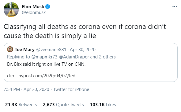 musk: on death numbers