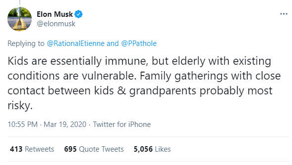 musk: children are immune